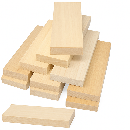 Wood Blocks for Crafts, Unfinished Wood Planks Rectangles for Crafting, Carving and DIY Hobby (5 7/8 x 2 x 3/4 inch)